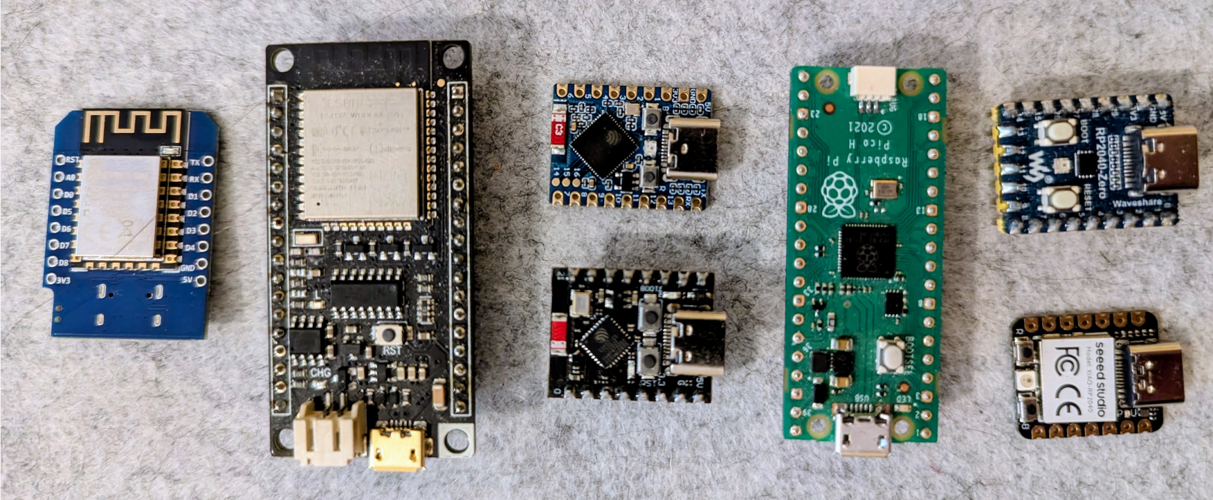 various microcontrollers